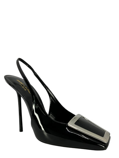 Yves Saint Laurent Patent Leather Maxine Slingback Pumps Size 9.5 NEW-Consigned Designs