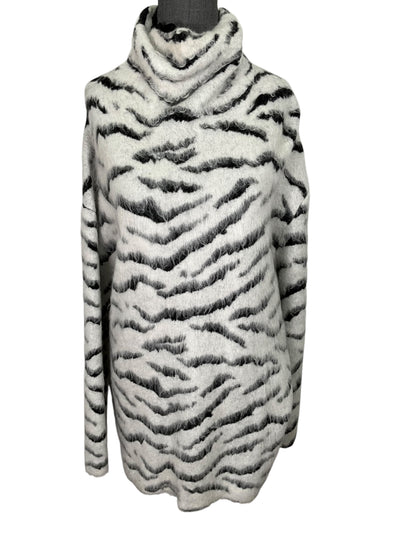 Givenchy Zebra Print Oversized Turtleneck Sweater Size XS-Consigned Designs