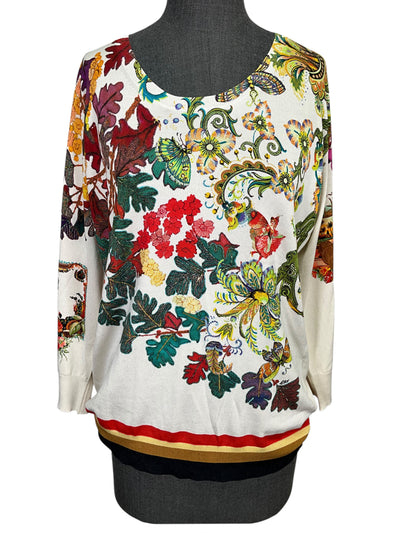 ETRO Floral Printed Silk Sweater Size XXL-Consigned Designs