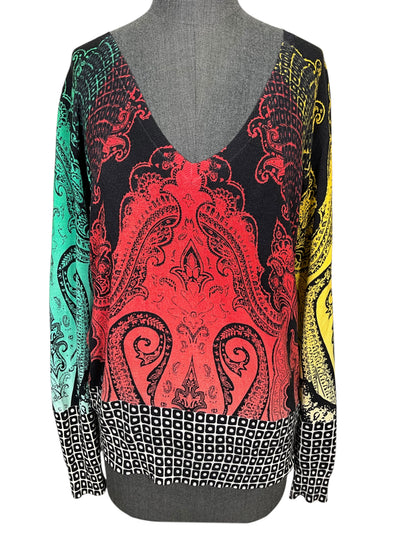 ETRO Paisley Printed Silk Sweater Size XL-Consigned Designs