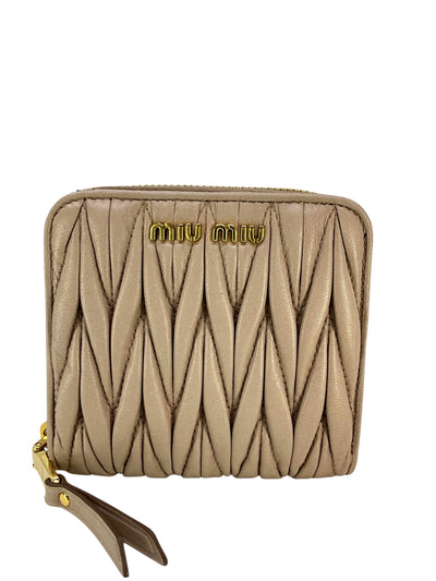 Miu Miu Matelasse Nappa Leather Small Wallet-Consigned Designs