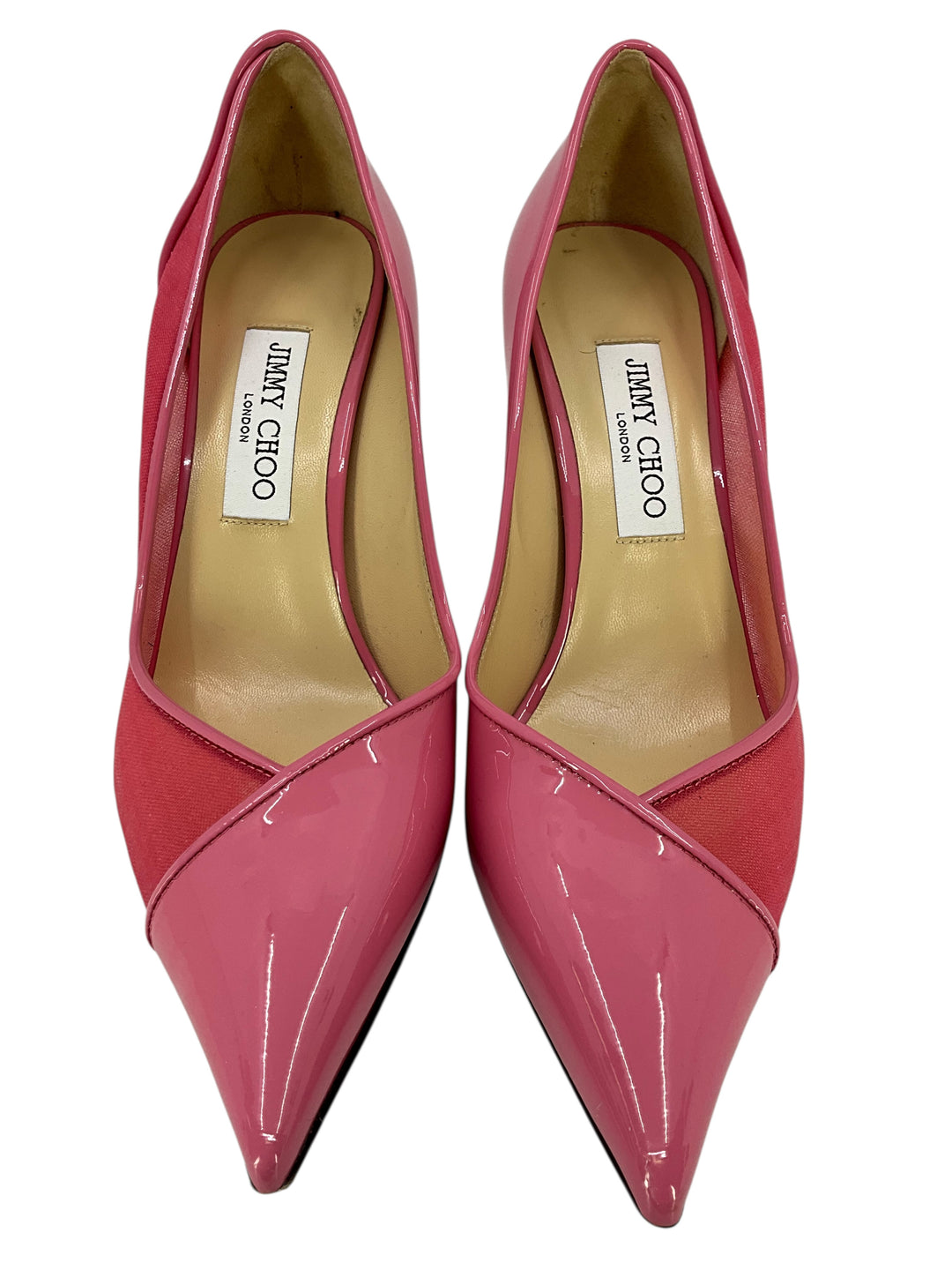 Jimmy Choo Patent Leather and Mesh Pumps Size 9 - Consigned Designs