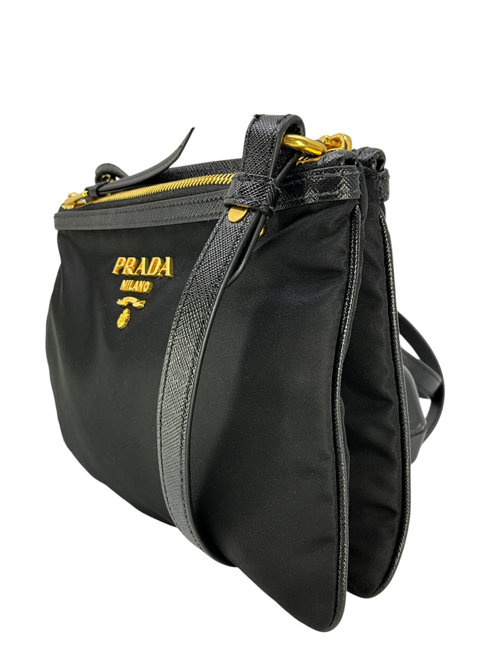 PRADA Tessuto Nylon Double Zip Crossbody Bag - Consigned Designs