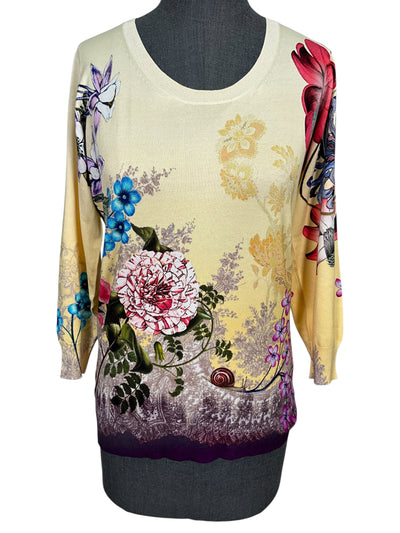 ETRO Silk Floral Printed Sweater Size L NEW-Consigned Designs