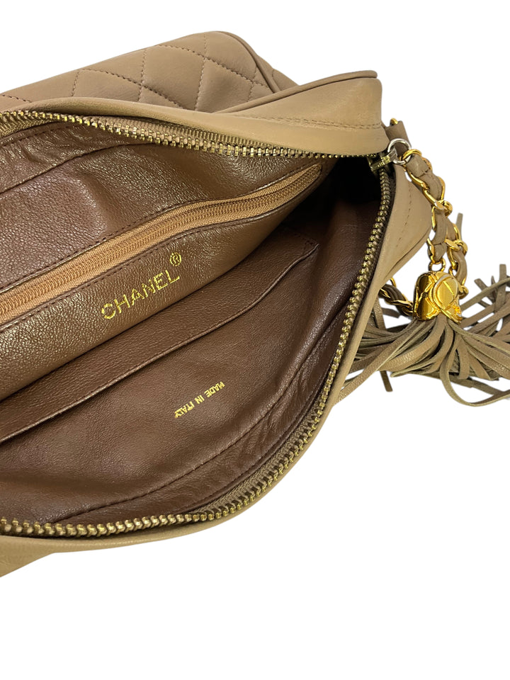 Chanel Vintage Front Pocket Quilted Lambskin Camera Bag