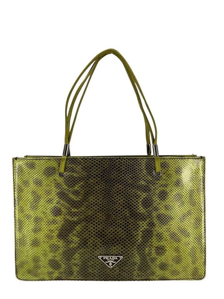 Prada Vintage Karung Snakeskin Mini Top Handle Bag - Consigned Designs