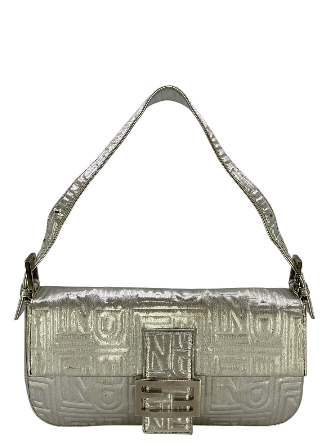 Fendi ロゴプリント バッグ Fendi 1997 Re Edition Logo Embossed Baguette - Consigned Designs