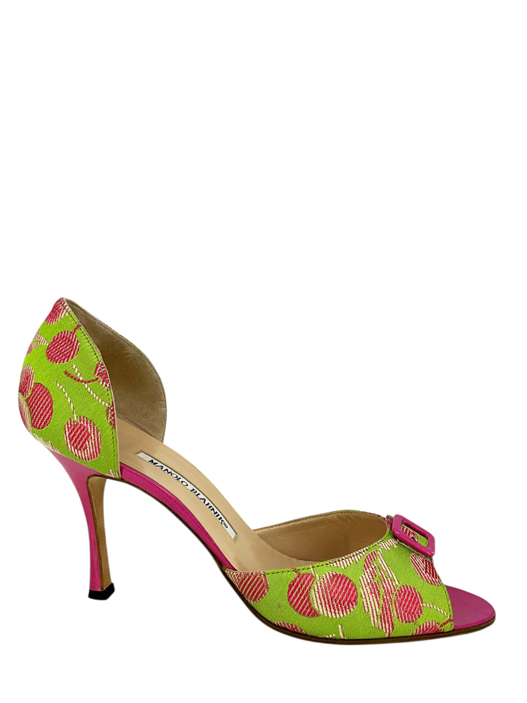 Manolo Blahnik Cherry Jacquard d'Orsay Pumps Size 10.5 - Consigned