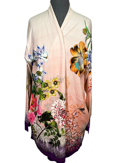 Etro Floral Printed Silk Long Open Cardigan Size XL NEW-Consigned Designs