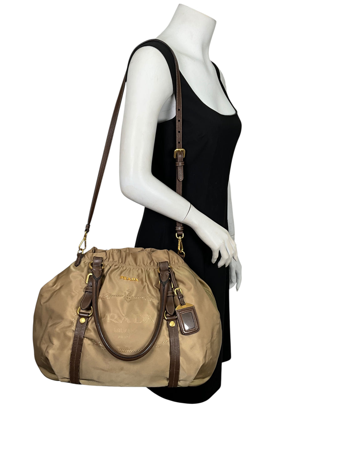 Prada Tessuto Nylon Logo Hobo Bag - Consigned Designs