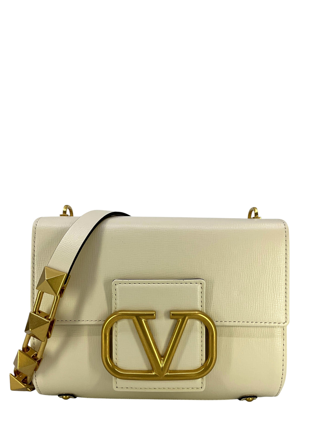 VALENTINO GARAVANI 2way ショルダーバッグ ゴールド金具 Valentino Garavani Leather Stud Sign Shoulder Bag - Consigned Designs