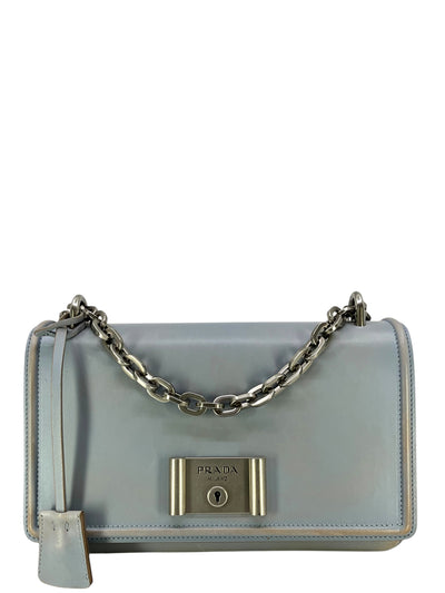 Prada Distressed Chain Lock Flap Crossbody Bag-Consigned Designs