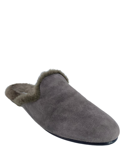 Manolo Blahnik Women's grey Mariamu Suede Shearling Mule Slippers size 10.5-Consigned Designs