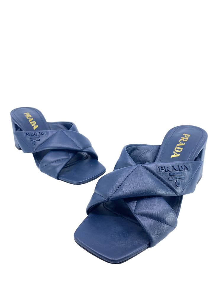 サンダル・ミュール Prada Light Blue Leather Slippers Prada Light Blue Leather Slippers | eBay