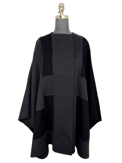 Akris Cashmere Colorblock Cape Jacket Size L-Consigned Designs