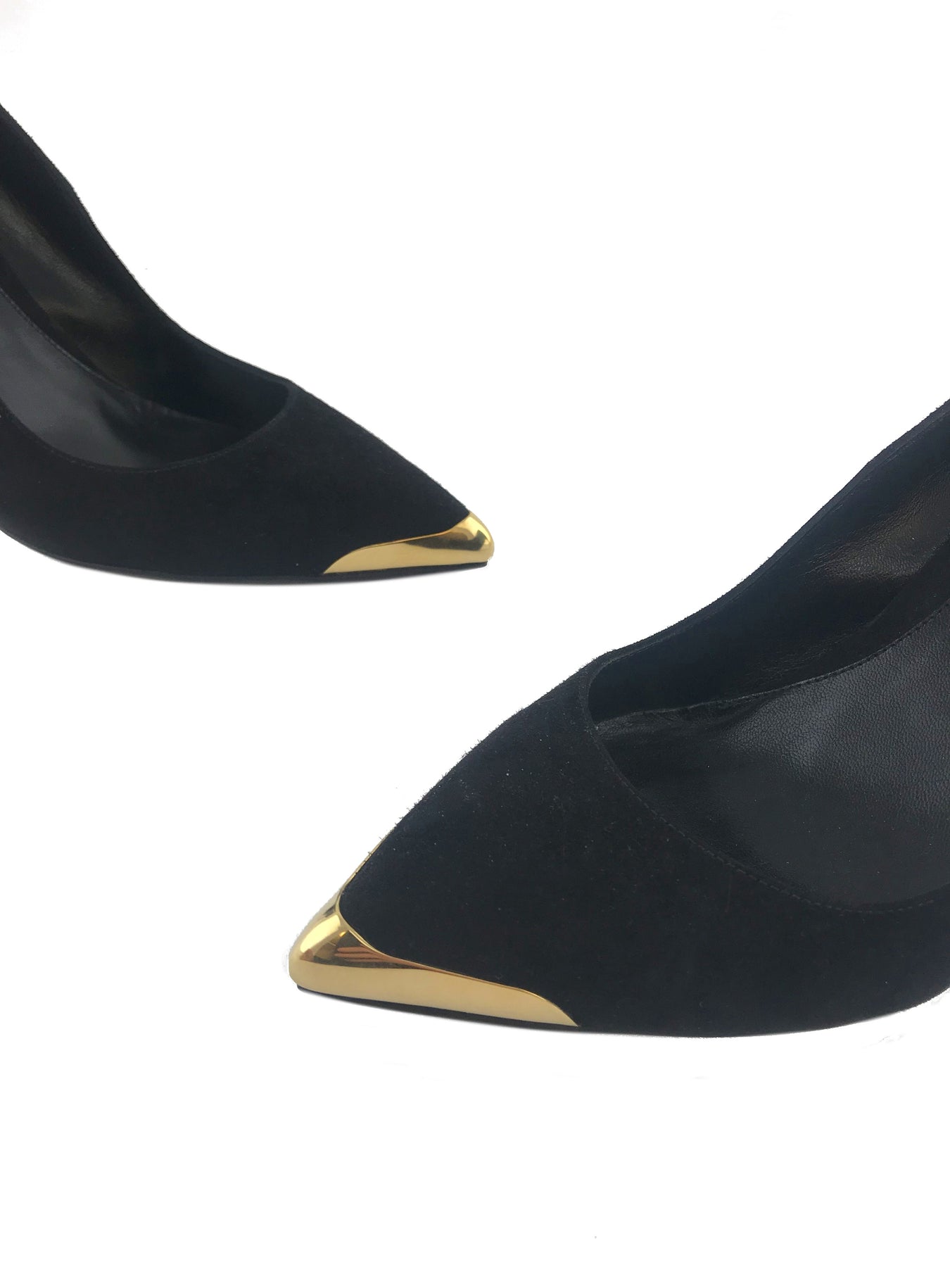 ALEXANDER MCQUEEN - Leather Metallic-toe Cap Pumps