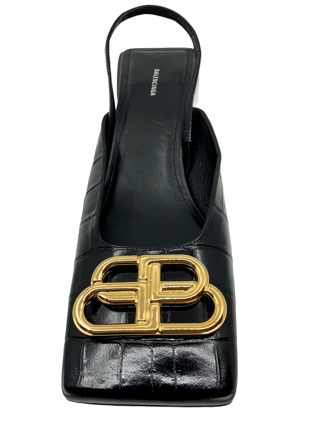 BALENCIAGAフリンジ×アンクルデザイン ブラックヒール 38新品底張済み BALENCIAGAフリンジ×アンクルデザイン ブラックヒール 38新品底