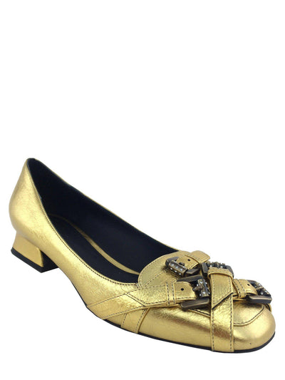 Bottega Veneta Embellished Metallic Leather Ballerinas Size 7.5-Consigned Designs