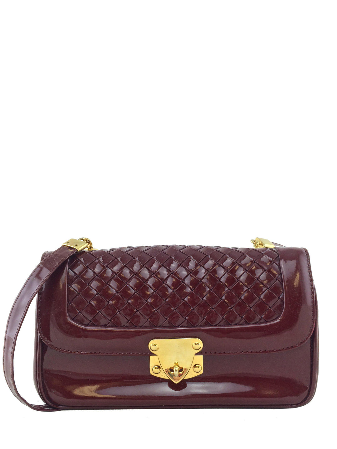 Bottega Veneta Vintage Patent Leather Intrecciato Flap Bag - Consigned  Designs