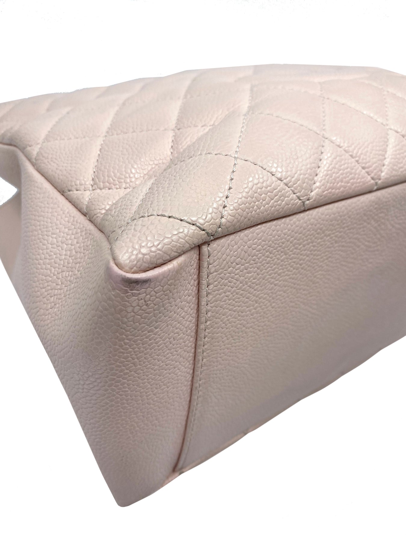 Beige Quilted Caviar Grand Shopping Tote (GST)