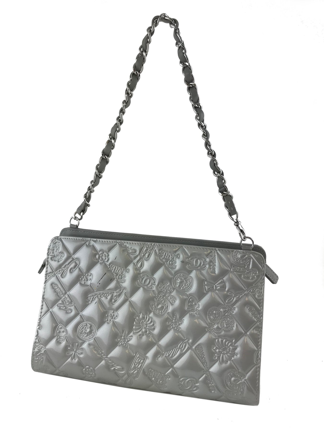 Chanel Lucky Symbols Pochette Embossed Quilted Patent