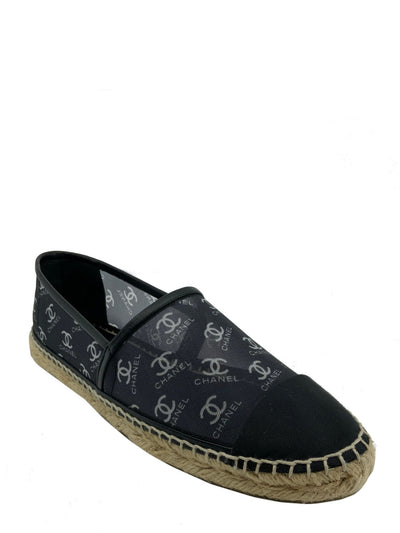 Chanel Mesh Grosgrain CC Espadrille Flats Size 6-Consigned Designs