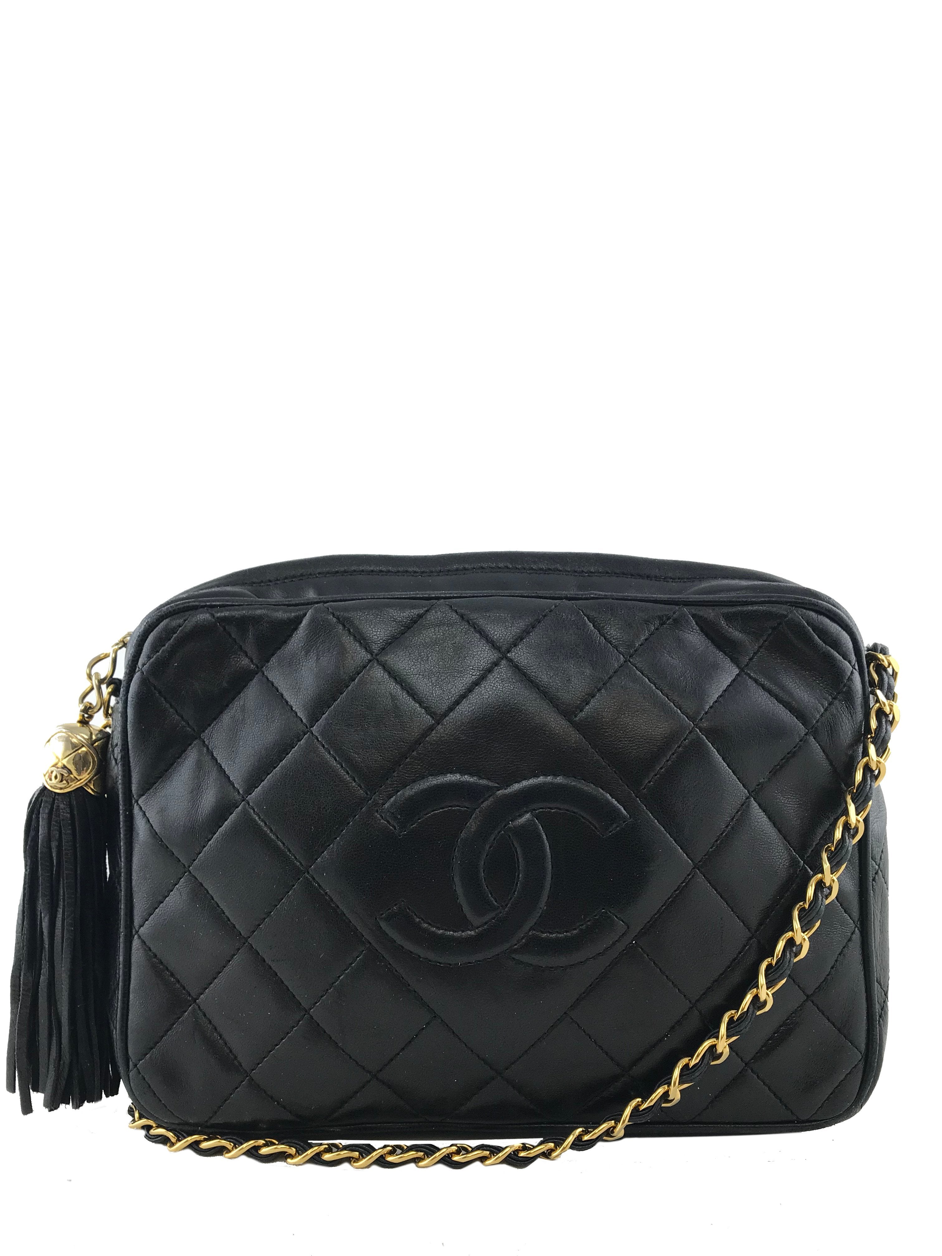 Chanel Quilted Lambskin Tassel Camera Case Bag