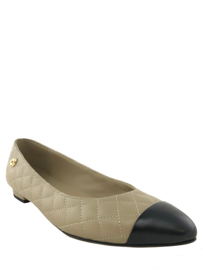 Chanel Quilted Leather Pointed Cap Toe Ballet Flats Size 7-Consigned Designs