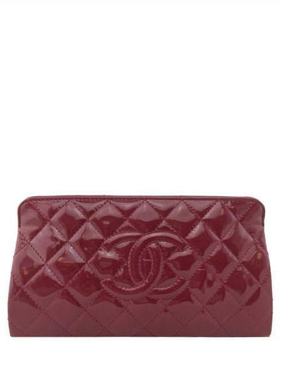 Chanel Quilted Patent Leather Timeless Clutch Bag-Consigned Designs