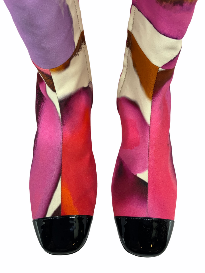 Chanel Tie-Dye Cap-Toe Boots Size 11 - Consigned Designs