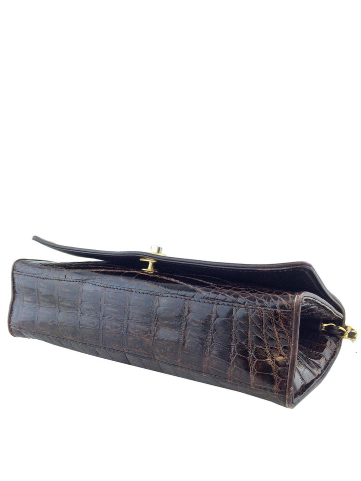 Chanel Vintage Crocodile Flap Shoulder Bag - Consigned Designs Chanel Vintage Crocodile Flap Shoulder Bag - Consigned Designs