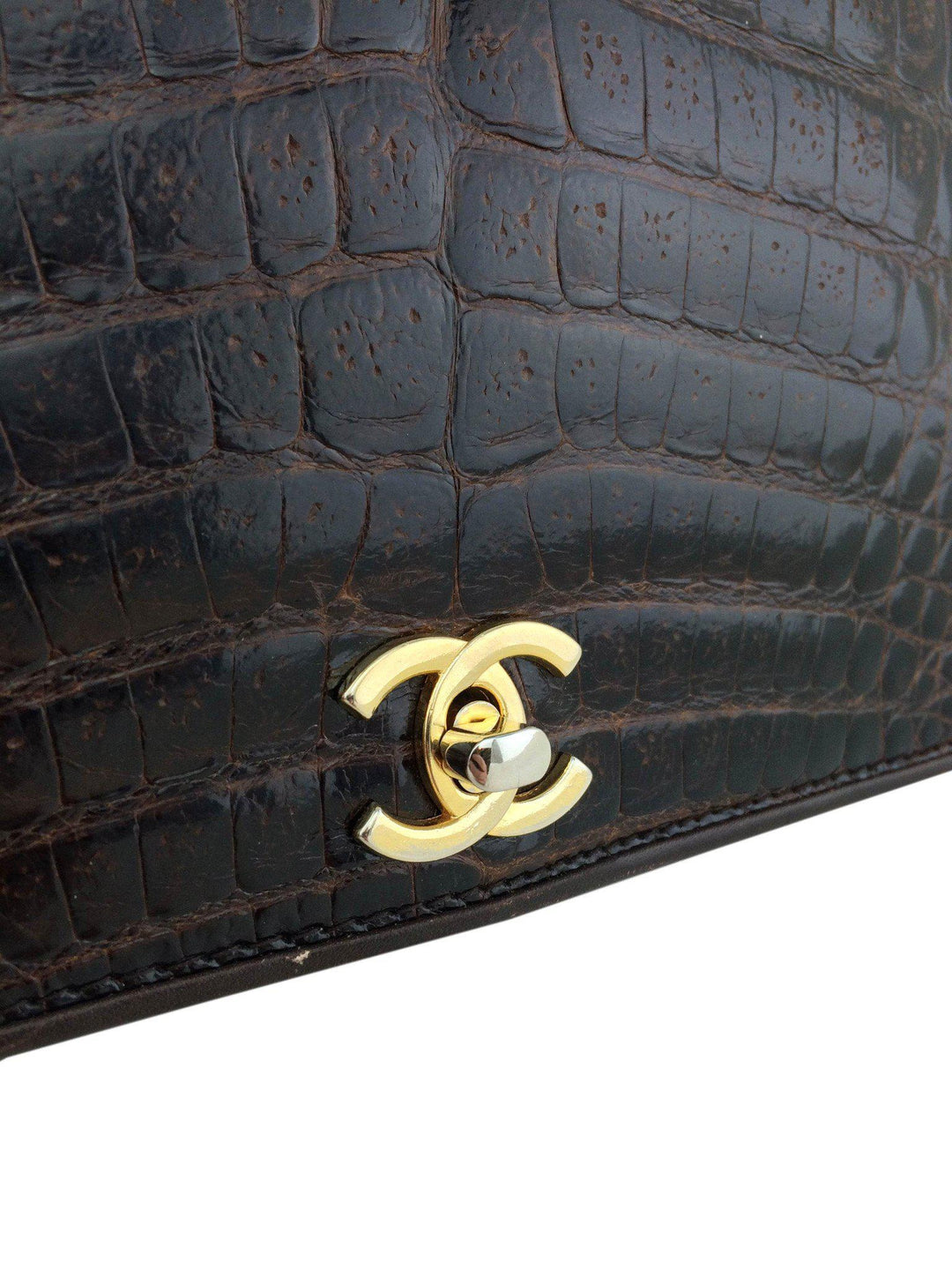 Chanel Vintage Crocodile Flap Shoulder Bag Consigned Designs