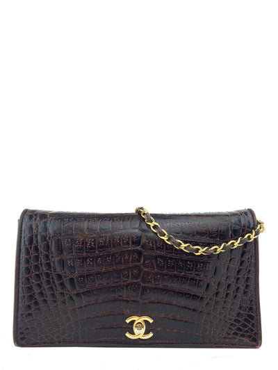 Chanel Vintage Crocodile Flap Shoulder Bag-Consigned Designs
