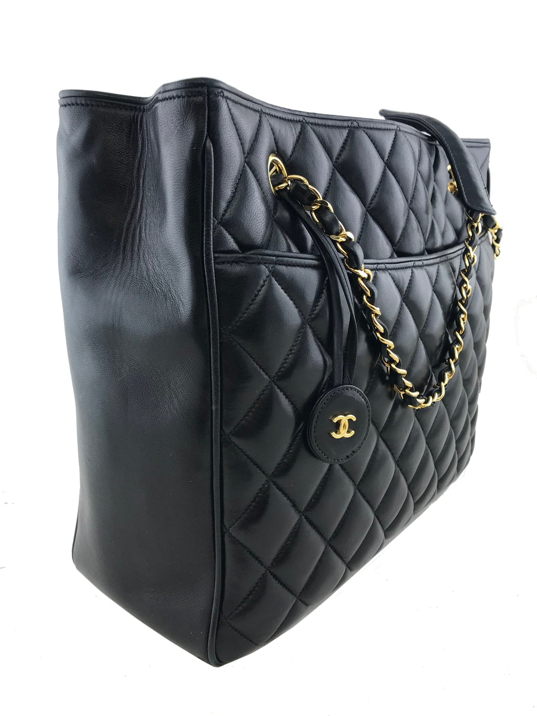 トートバッグ × ヴィンテージ(中古) Chanel Tote and Shoulder Bag Chanel Vintage 1990's CC Logo Stitched Zip Shoulder Tote