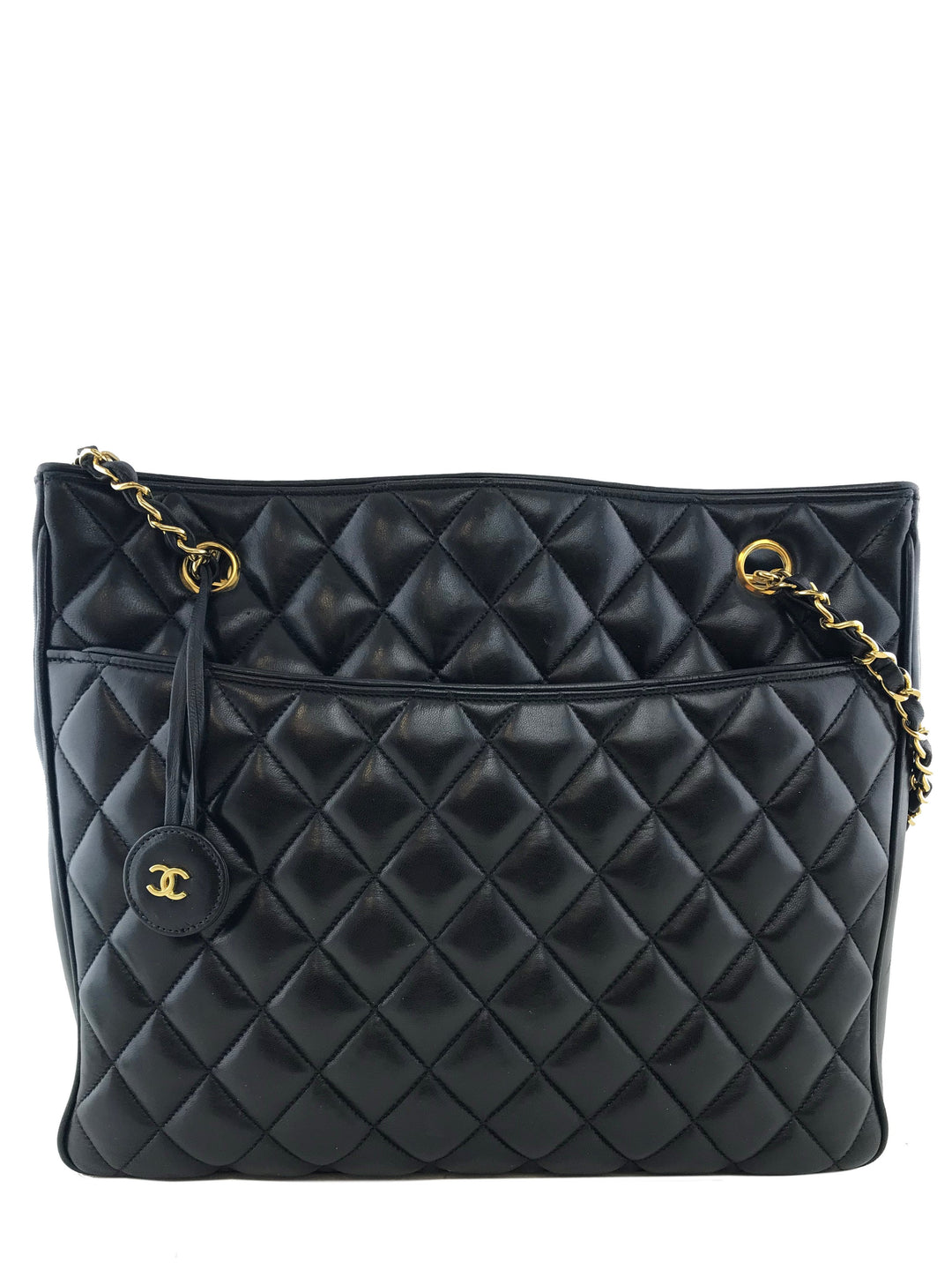 【CHANEL】vintage quilted lambskin tote bag★トートバッグ Chanel Vintage Quilted Lambskin Medium Shopper Tote Bag