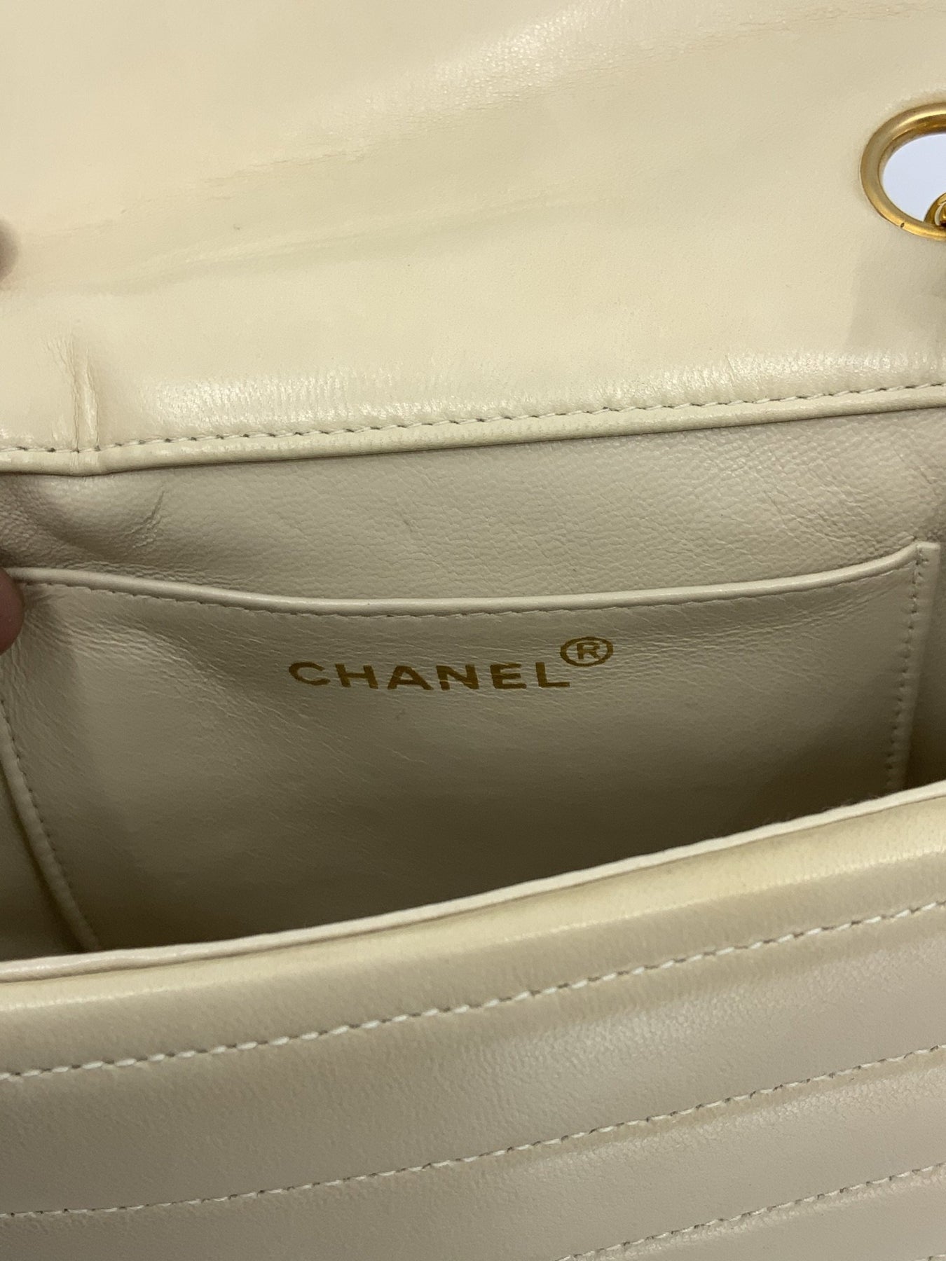 Chanel Vintage Quilted Horizontal Stitch Lambskin Classic Flap Bag