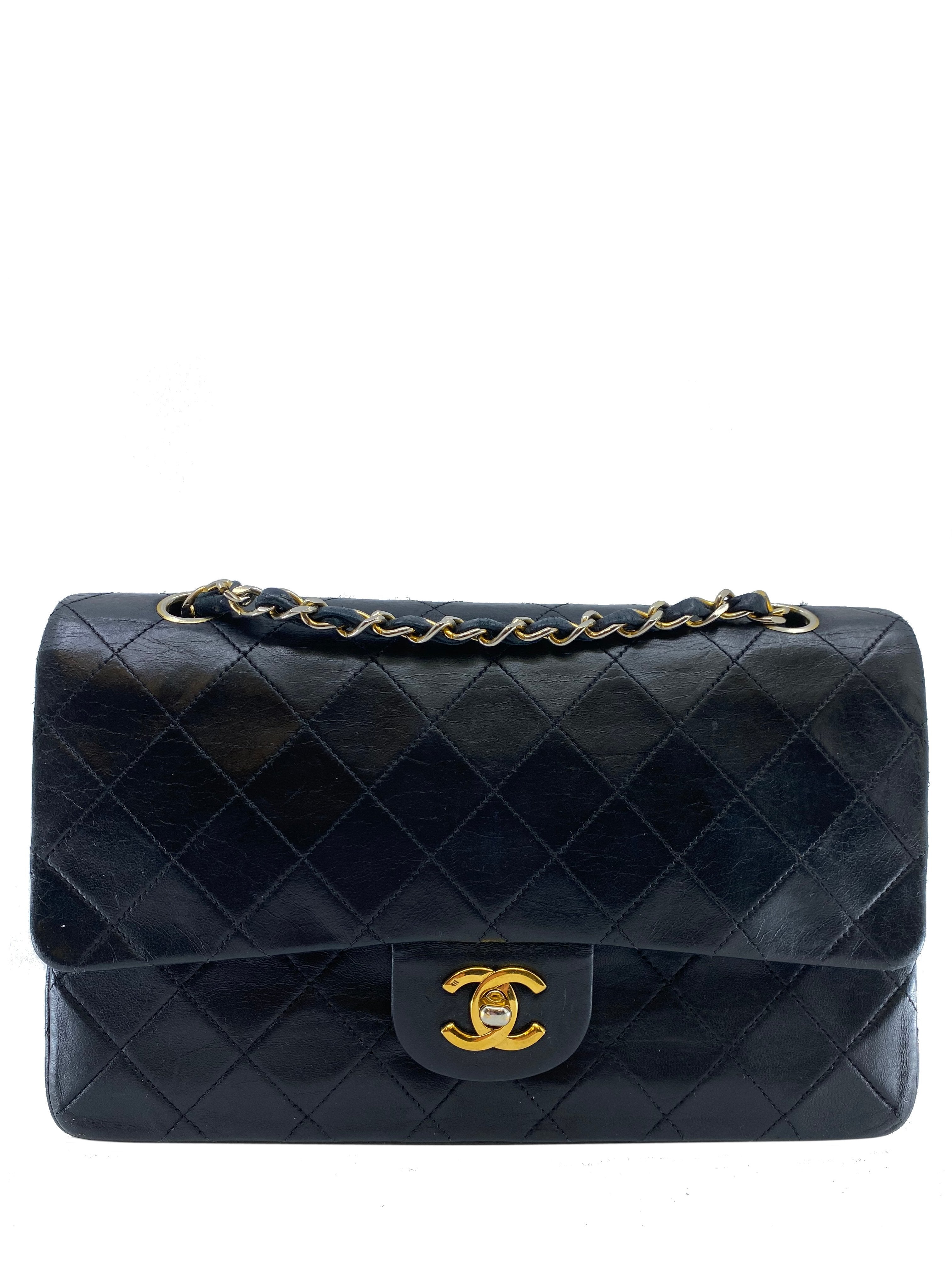 Chanel Vintage Quilted Lambskin Medium Classic Double Flap Bag Consigned Designs