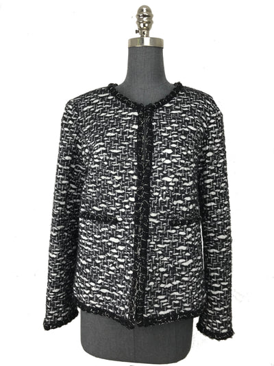 Chanel Wool Jacquard Jewel Neckline Jacket Size M-Consigned Designs