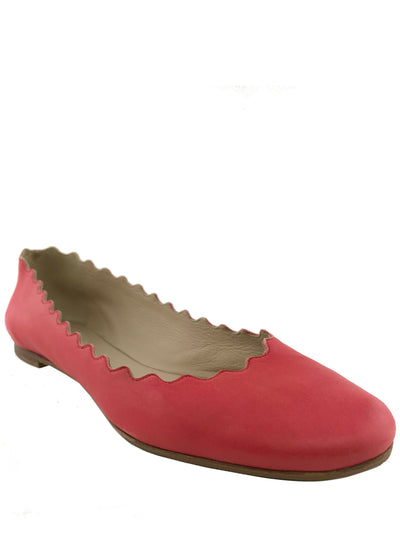Chloe Lauren Scalloped Leather Ballet Flats Size 7.5-Consigned Designs