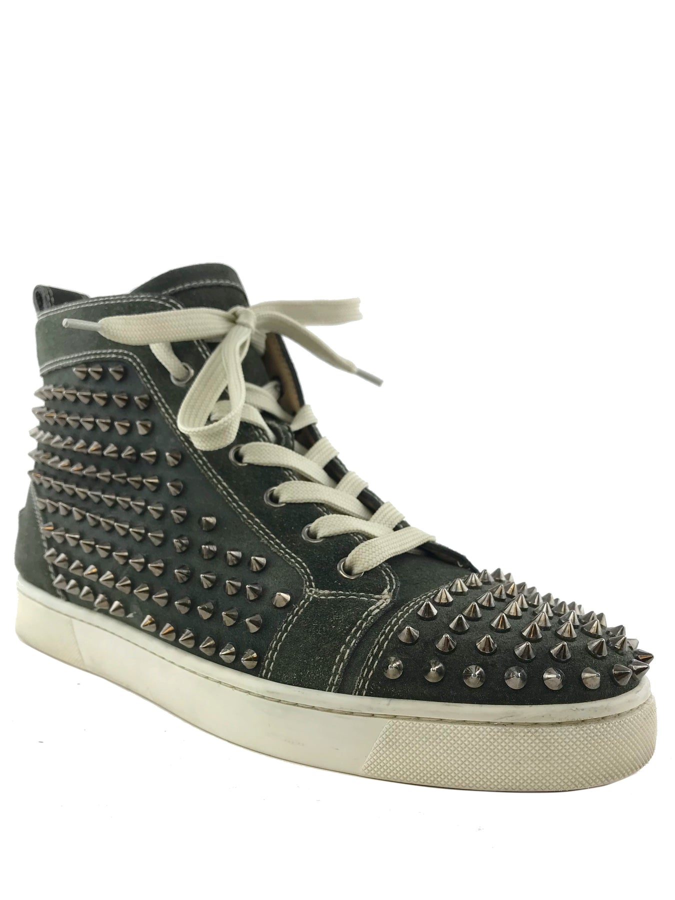 Christian Louboutin Lou Spikes Suede Sneakers