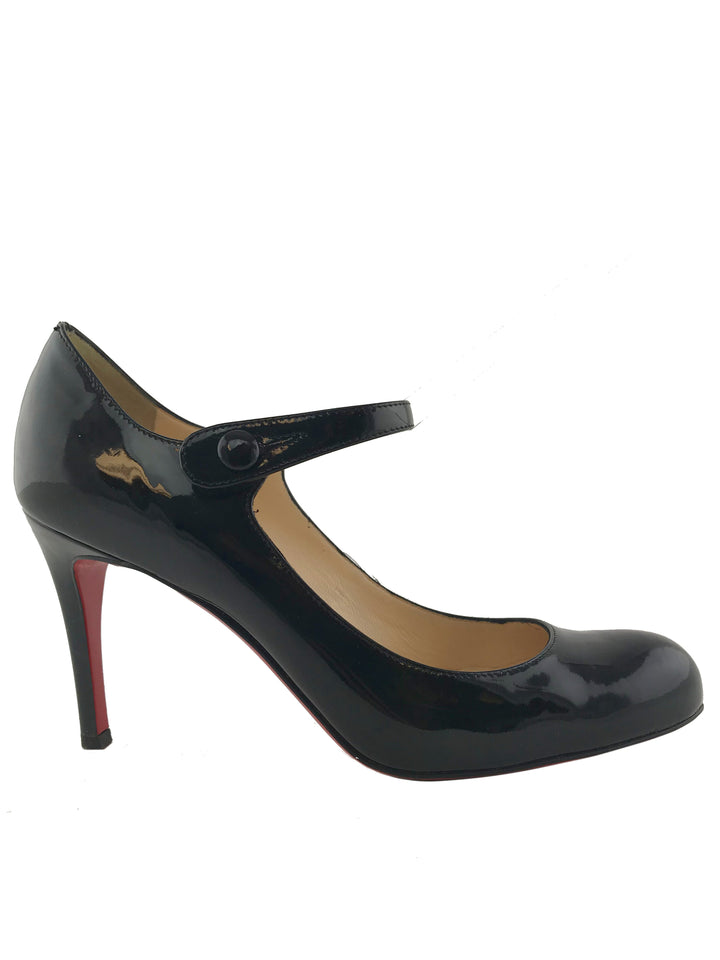 【関税&送料込】Christian Louboutin Mary Jane Janispikes Bla Janispikes - 55 mm Mary Janes - Patent leather - Black