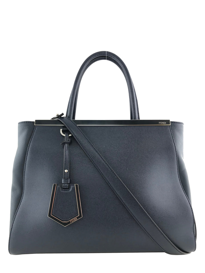 Fendi 2Jours Medium Textured Leather Tote Bag - Consigned