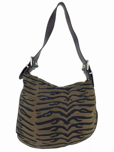 Fendi Animal Print Canvas Medium Shoulder Bag-Consigned Designs