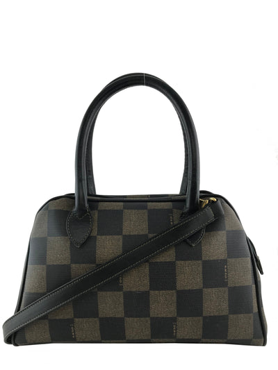 Fendi Checkered Coated Canvas Satchel with Strap-Consigned Designs