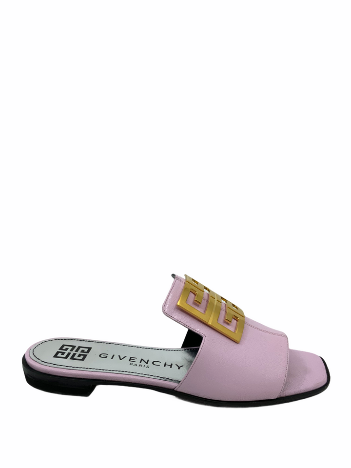 Givenchy Metal Logo Plaque Slide Sandals Size 11 - Consigned