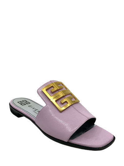 Givenchy Metal Logo Plaque Slide Sandals Size 11-Consigned Designs