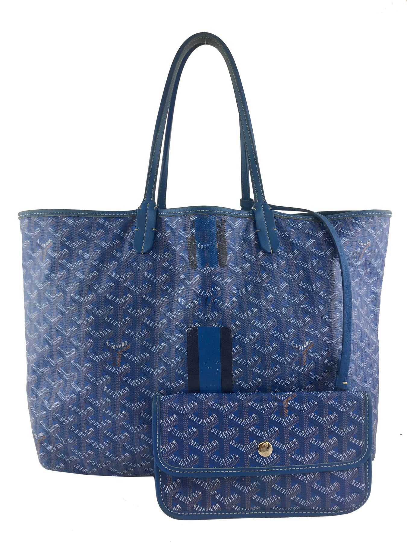 Brandnew Authentic Goyard Saint Louis Tote Blue Shoulder Bag