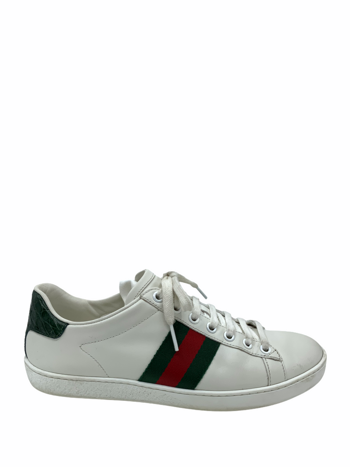 Gucci Ace Leather Web Sneaker Size 7 - Consigned Designs