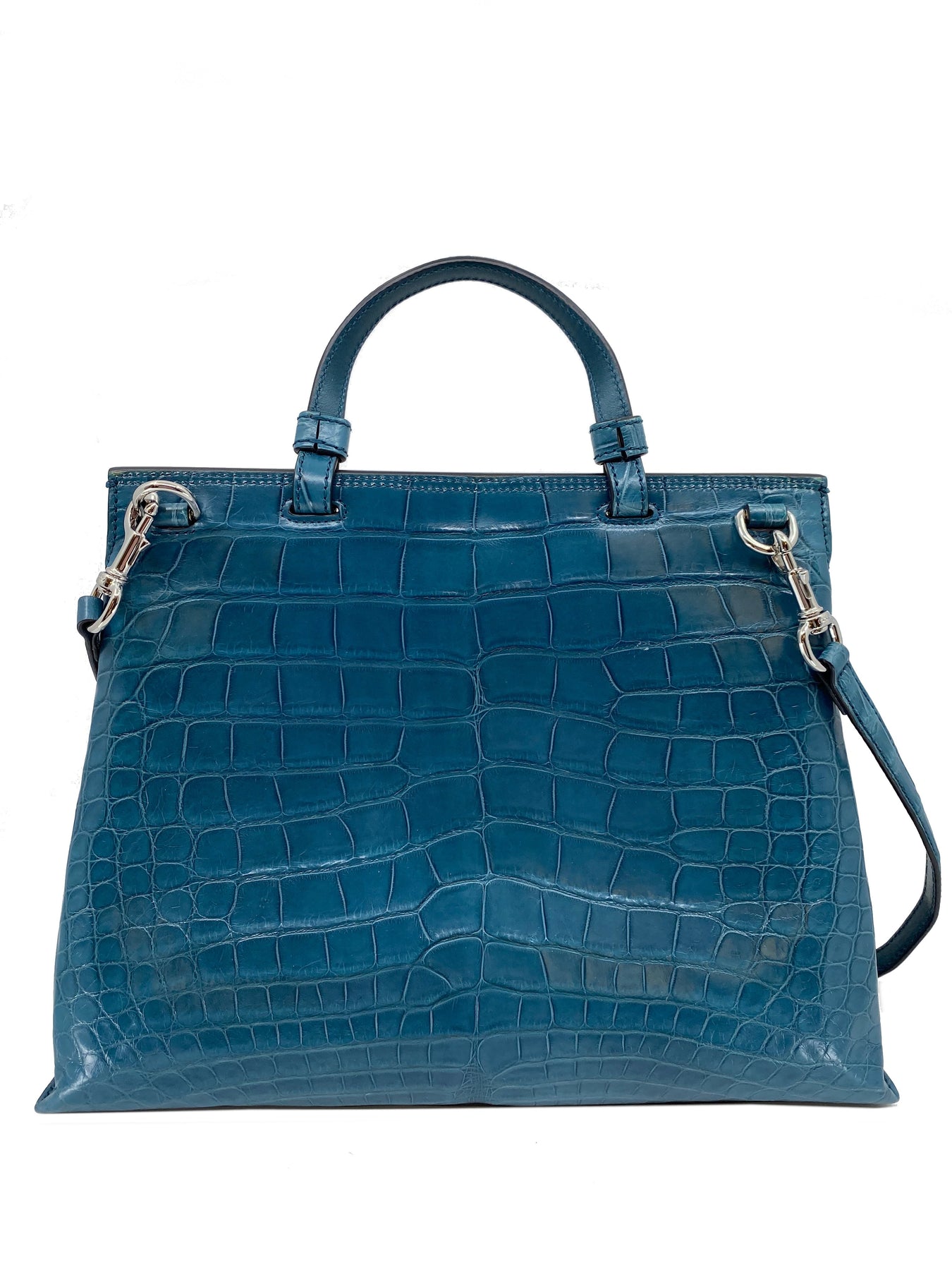 Gucci Bamboo 1947 small top handle bag in blue leather