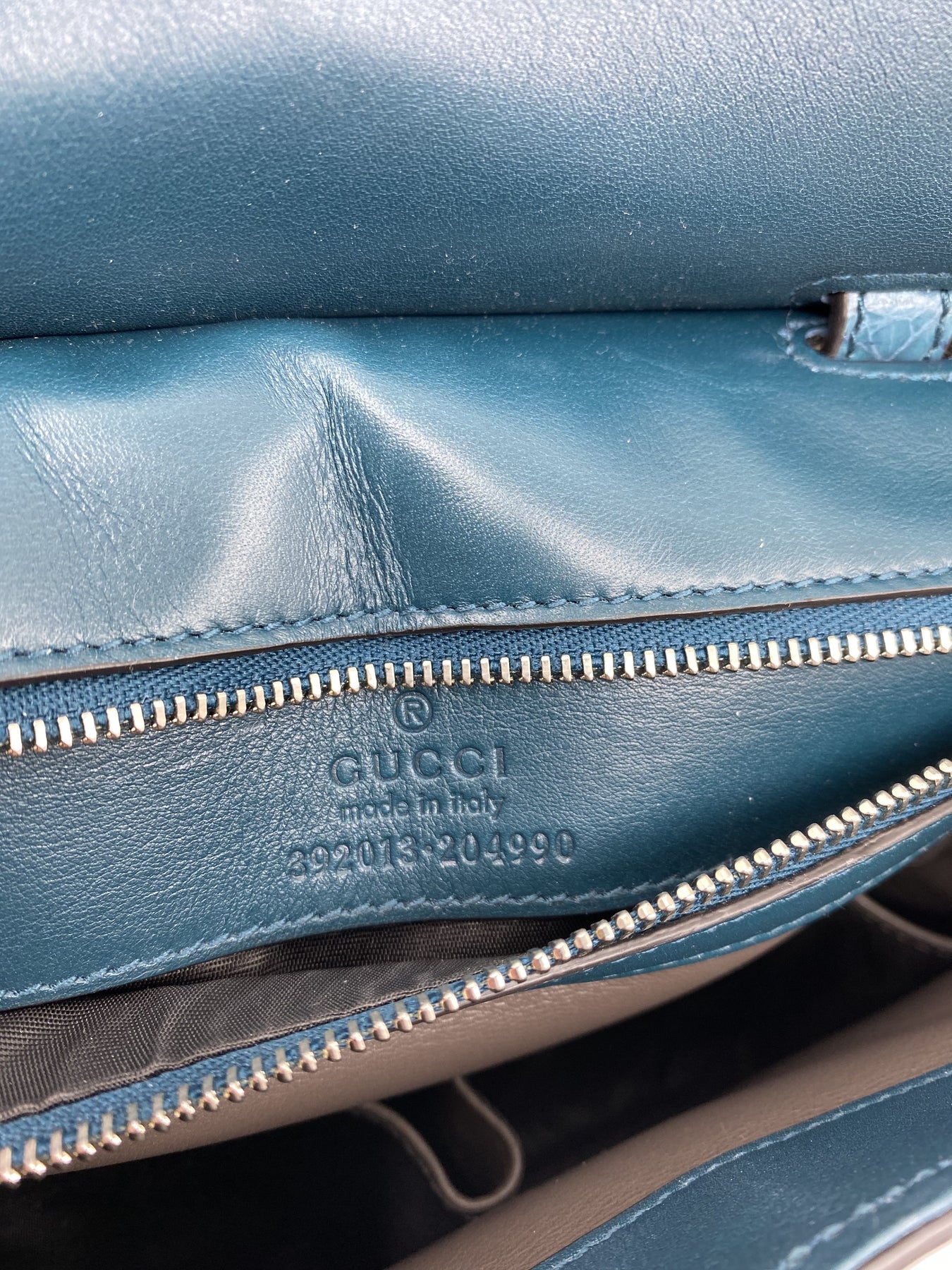 Gucci Bamboo Daily Crocodile Top Handle Bag
